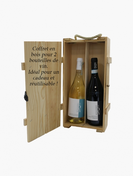 Coffret en bois pour 2 bouteilles