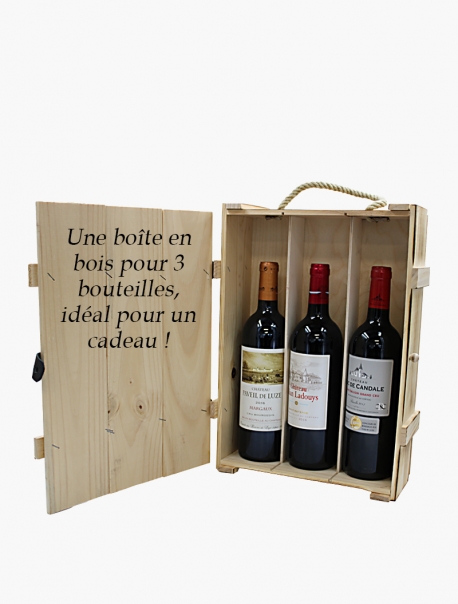 Coffret en bois pour 3 bouteille